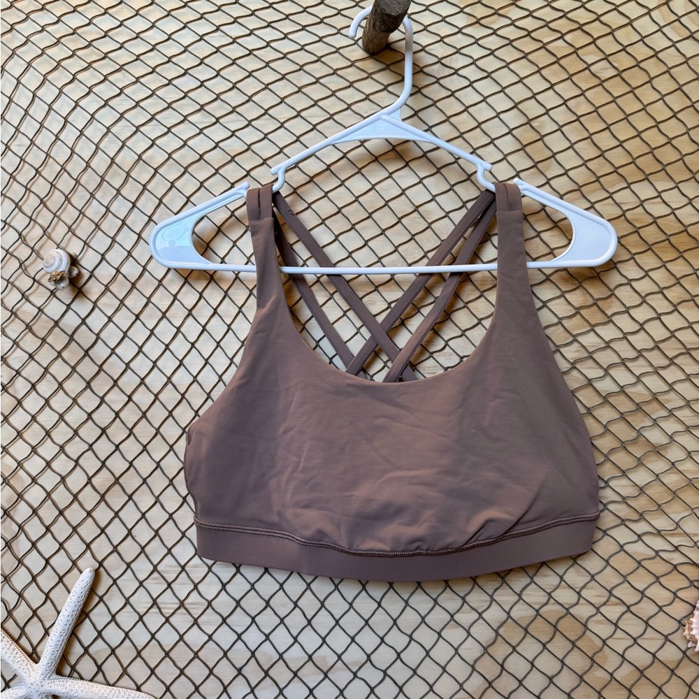 lululemon athletica Brown Bra with Wide Straps and Criss-Cross Back